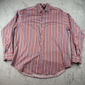 Thomas Dean TD striped button up shirt 100% cotton size XL